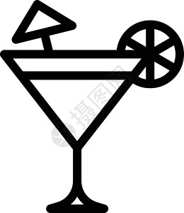 鸡尾酒矢量图标饮料食物稻草玻璃庆典酒吧白色热带柠檬派对苏打插画