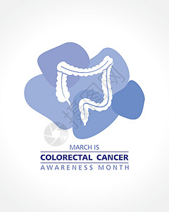 安全月展板结直肠癌宣传月每年 3 月举行蓝色帮助药品解剖学国家幸存者安全癌症卫生丝带插画