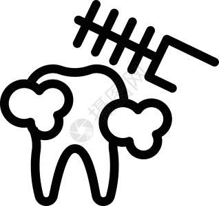 牙牙齿药品医疗牙科牙医卫生标识凹痕白色诊所插图背景图片