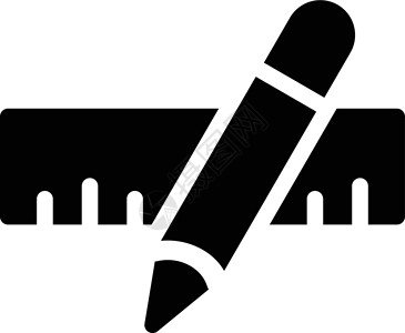 黑色直尺直尺铅笔统治者办公室教育数据插图学校绘画工具黑色乐器插画