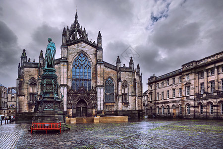 圣吉莱斯大教堂 又称苏格兰爱丁堡高柯克高清图片
