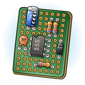 焊接电路电路板 PCB 卡通它制作图案插画