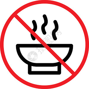 受限制的禁令午餐菜单厨房杯子勺子蒸汽餐厅插图烹饪背景图片
