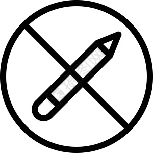 停止圆圈黑色标签徽章作家禁令圆形插图铅笔警告背景图片