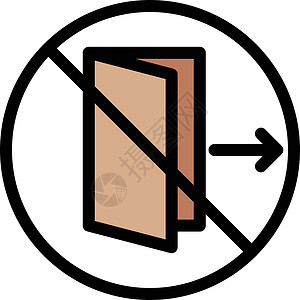 禁止扒门区块插图房间安全入口警告服务情况禁令插画