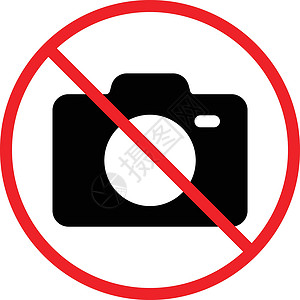 红色照片旗帜相机照片摄影警告红色插图圆圈标签禁令手机插画