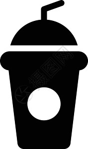黑白纸杯饮料果汁杯子玻璃插图白色饮料液体咖啡店稻草食物塑料插画