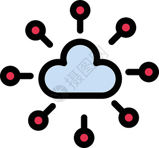 网络计算服务器技术社会互联网电脑基础设施商业数据圆形背景图片