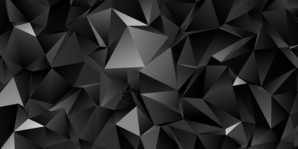 抽象的黑色三角形背景低聚模式马赛克灰色折纸艺术墙纸水晶奢华插图多边形钻石背景图片