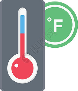 华氏温度摄氏度气象绘画卡通片插图乐器季节测量气候温度计背景图片