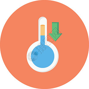 温度下降标识网络插图控制气象气候温度计预报插画