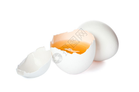 鸡蛋和半黄蛋 白本孤立菜单食物食品家禽养老金饮食蓝色蛋壳蛋黄生活背景图片
