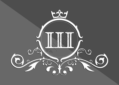 首字母缩写俄语字母表的程式化字母 ZH 带有装饰品和皇冠的会标模板 用于设计首字母名片标志标志和先驱插画