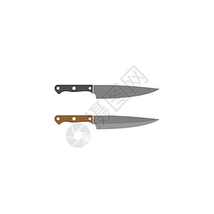薄刀峰刀图标标志设计矢量模板标签用餐黑色刀具早餐用具厨师厨房烹饪白色插画