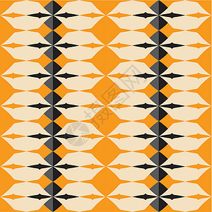 黑色挪威猎麋犬瓷砖灰黑色和橙色矢量图案与几何装饰背景 wallpape插画