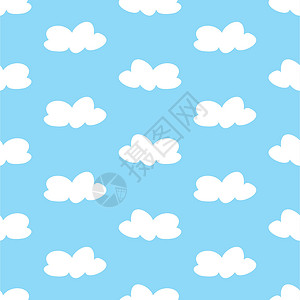 淡蓝色天空瓷砖矢量夏季背景上的白云网络标签计算气泡艺术插图演讲预报气球曲线背景图片