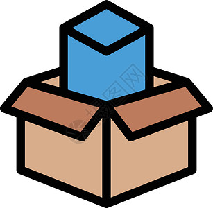 方框立方体框框中纸板命令运输等距方框小包开箱插图邮政图标插画