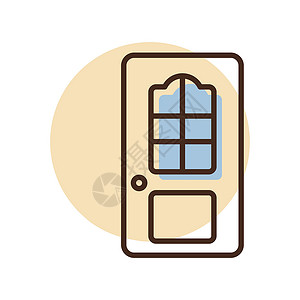 房间门矢量平面 ico接待窗户办公室家具建筑学建筑内阁木头塑料公寓背景图片