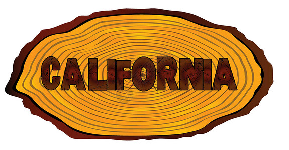 加州大学加利福尼亚州日志符号木材粮食绘画艺术木头设计图片