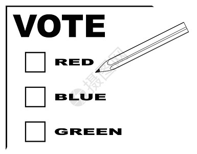 投票纸红蓝綠卡通片红色派对选举插图铅笔艺术品绿色蓝色劳动背景图片