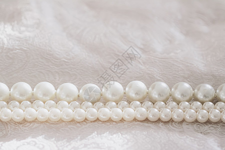 电影动图素材珍珠首饰作为奢侈品 gif电影白色织物礼物婚礼丝绸项链新娘材料奢华背景