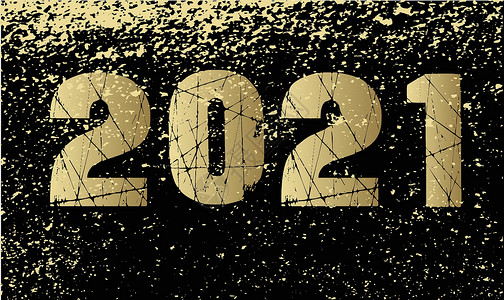 新年2021年金子艺术绘画庆典下雪插图艺术品斑点背景图片
