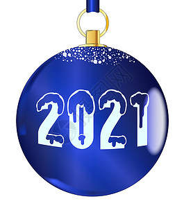 2021年圣诞节装饰圆形玩具艺术绘画卡通片蓝色白色雪花艺术品漫画背景图片