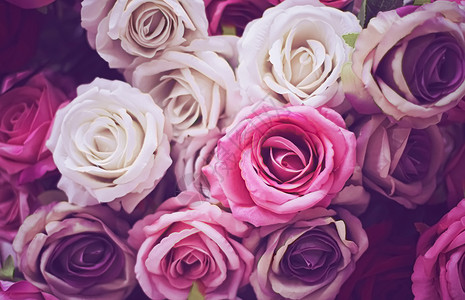 玫瑰作为婚礼和花花店装饰的花朵装饰品植物织物新娘花瓣念日宏观花束粉色奢华白色背景图片