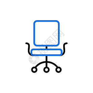 办公椅大纲图标 商业标志办公室家具座位老板插图领导扶手椅手臂工作背景图片