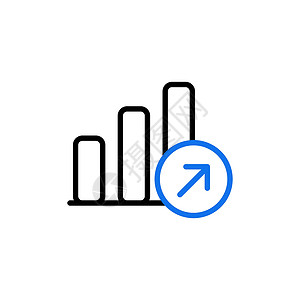 增长图大纲图标 财务标志统计图表信息营销利润成功预报进步金融插图背景图片