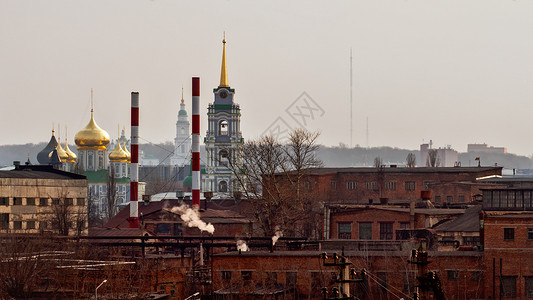 俄罗斯图拉的工业和宗教建筑(俄罗斯图拉)背景图片