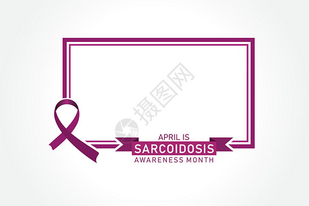 每年 4 月观察到的全国结节病宣传月的病媒说明紫色纤维化淋巴瘤插图国家皮肤海报图片全世界活动插画