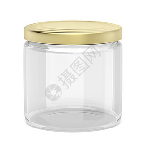 透明玻璃罐带金盖玻璃罐背景