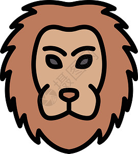 狮子脸狮子狮动物园动物吉祥物奢华皇家标识国王艺术插图商业插画
