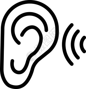 耳耳朵白色感官黑色援助插图卡通片波浪网站艺术解剖学背景图片