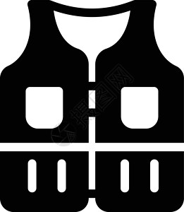 黑色背心救生衣运输插图冒险夹克警卫安全反光工作马甲建造插画