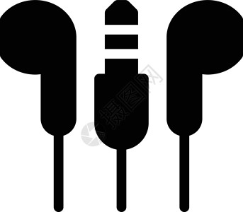 降噪耳塞耳听器耳朵立体声声学电子产品工具娱乐配饰体积电缆插图插画