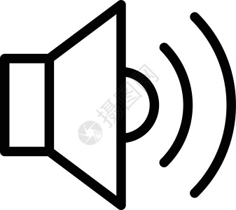 音量噪音扬声器蓝色技术界面扩音器音乐按钮插图互联网背景图片
