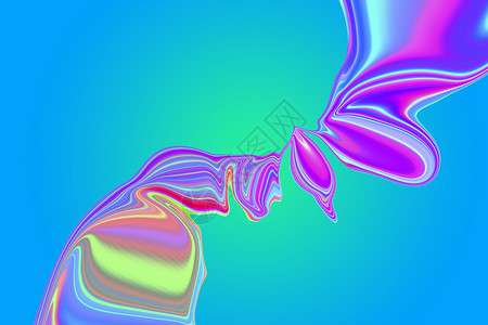 具有彩虹形状的渐变蓝色背景3d渲染粉色图像艺术背景图片