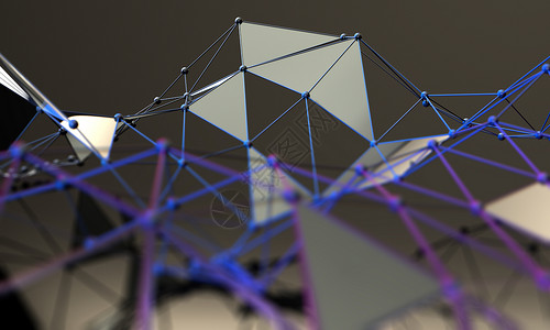 科学技术背景 业务和 connectio线条3d多边形网络墙纸数据互联网矩阵智力粒子背景图片