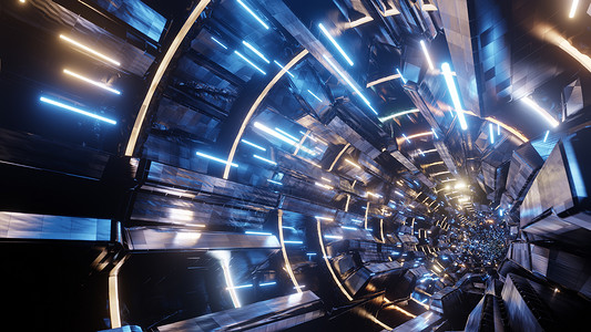 车站内的高速灯隧道走廊货币区块链建筑学汽车运输速度电脑网络数字背景图片