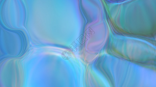 渲染蓝色霓虹抽象具有气泡纹理的抽象霓虹蓝色背景3d彩虹装饰品辉光全息图像渲染艺术背景