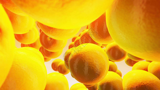 黄色背景上的新橙色 3D 翻转柠檬帧数橙子营养液体果汁3d水滴早餐渲染背景图片