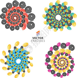 分形花矢量分形 se横幅艺术品收藏标签推介会螺旋万花筒框架创造力海报插画