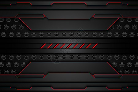 金属板黑色和钢网上对比红色条纹 模板现代科技设计背景背景图片