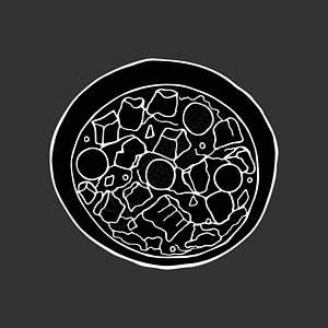 阿格鲁米矢量手绘米加斯 西班牙菜 菜单和包装的设计草图元素 白色背景上的插图餐厅牛扒烹饪咖啡店香料面包屑写意卡通片草本植物土豆插画