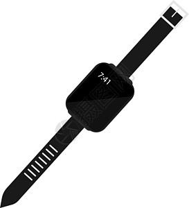 白色背景上的智能手表插画矢量屏幕运动展示互联网乐队手腕电子工具插图界面背景图片