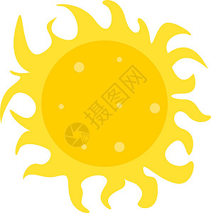 橙色夏日太阳 插图 白底矢量背景图片