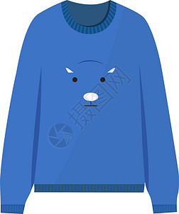 白色背景上的蓝色毛衣织物针织品纺织品羊毛装饰品钩针手工业针织打印背景图片
