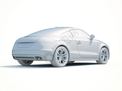 3d车白色空白模版汽车轿车维修运输豪车修理图标渲染跑车保养背景图片